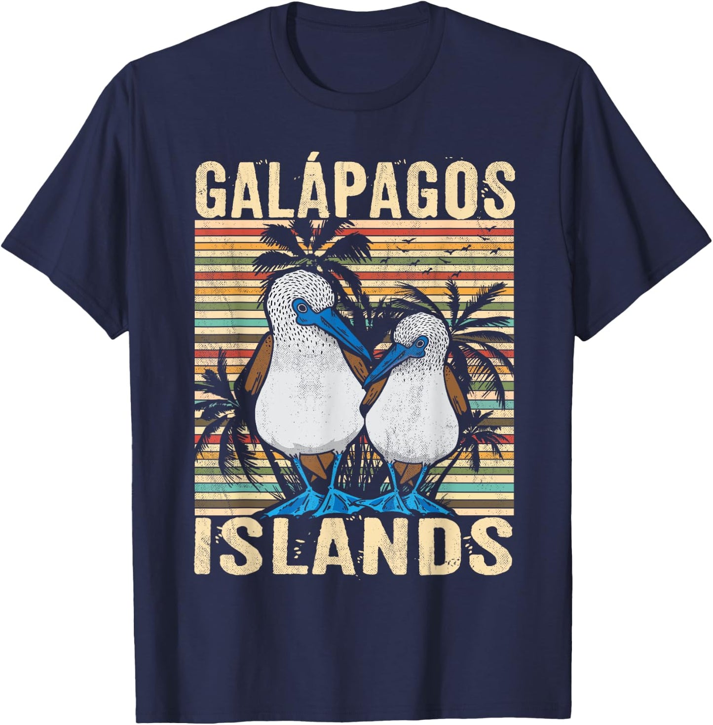 Galapagos Island Ecuador Blue Footed Booby Seabird T-Shirt - T-Shirt | Navy