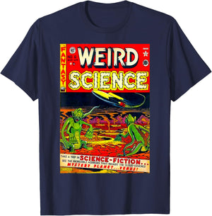 Funny Nerdy Weird Science Space Aliens Retro Comic Teacher Men Women Kids T-Shirt - T-Shirt | Navy