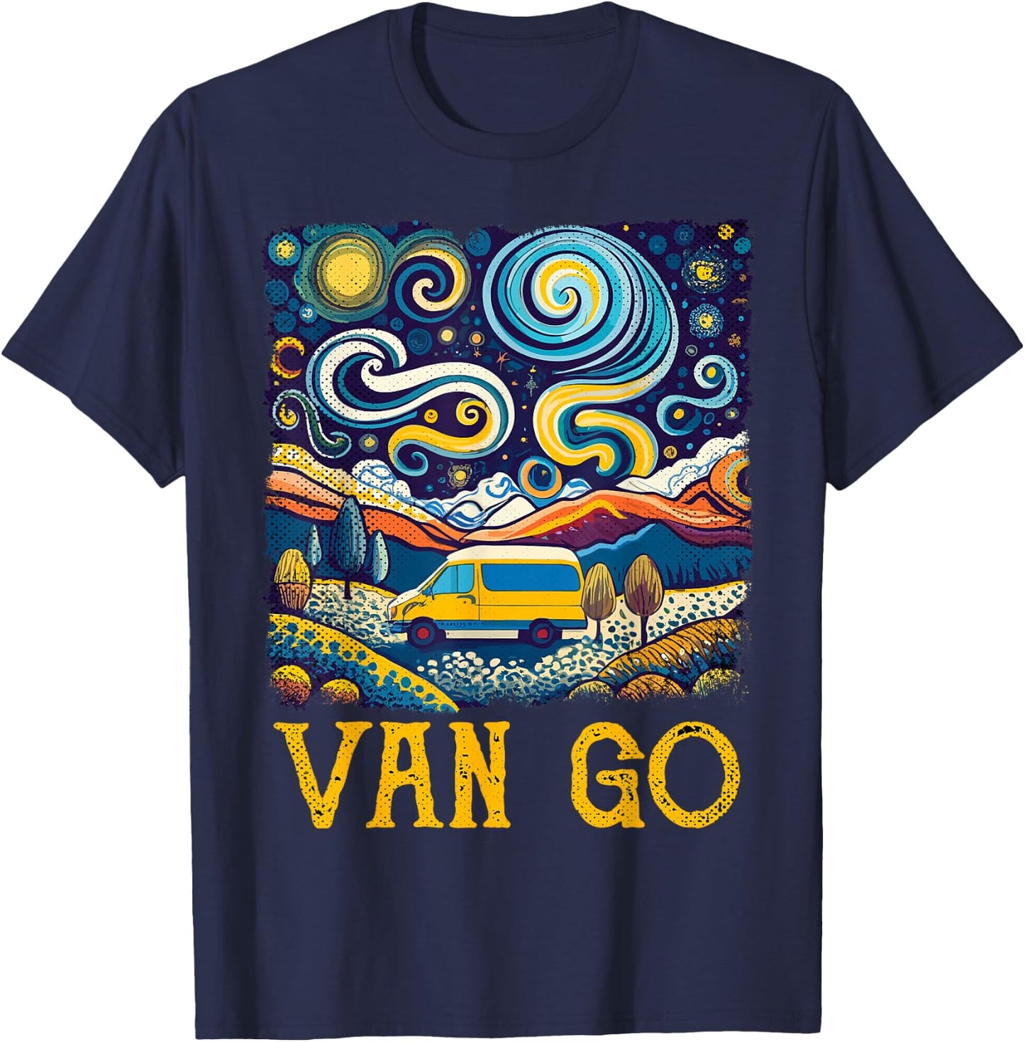 Retro Vintage Vanlife Accessories Funny Van Life T-Shirt - T-Shirt | Navy