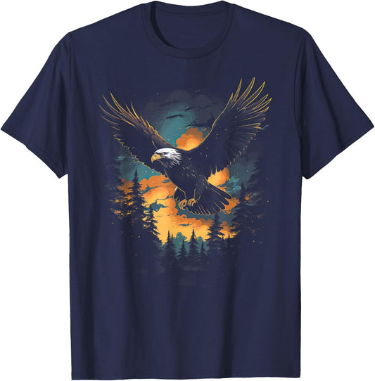 Eagle Forest Animal Wildlife T-Shirt - T-Shirt | Navy