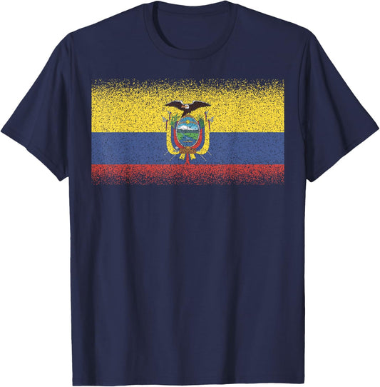 National Flag of Ecuador souvenir gift women T-Shirt - T-Shirt | Navy