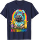 Funny Easter Pug Dog Easterpuggy Cute Pug Lover Rainbow Women Kids T-Shirt - T-Shirt | Navy