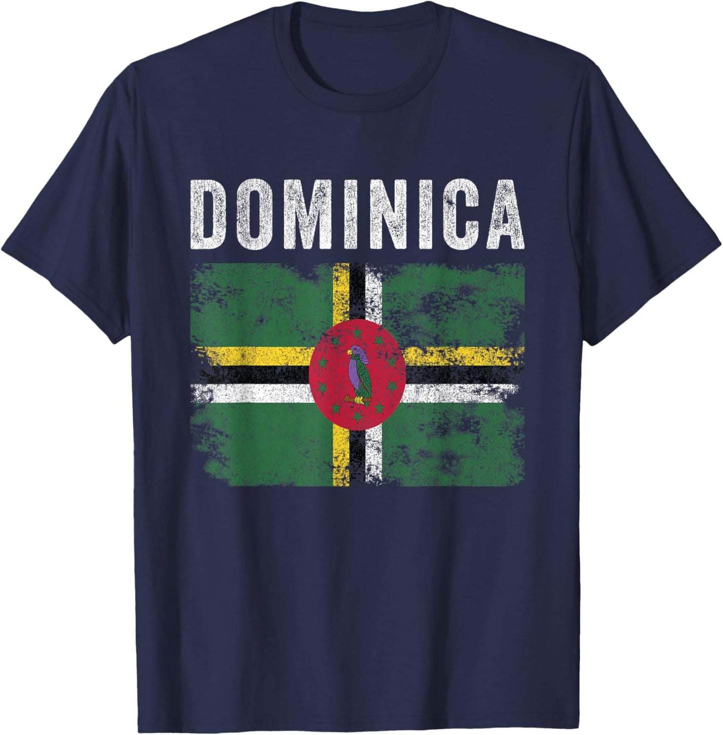 Dominica Flag Distressed - Men Women Kids - Dominican Flag T-Shirt - T-Shirt | Navy