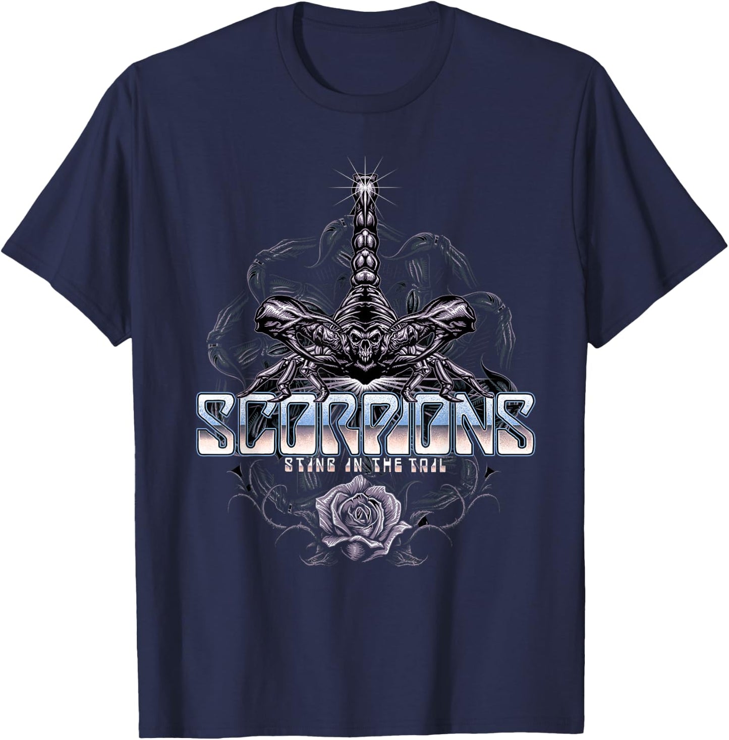 Official Scorpions Sting in The Tail T-Shirt - T-Shirt | Navy