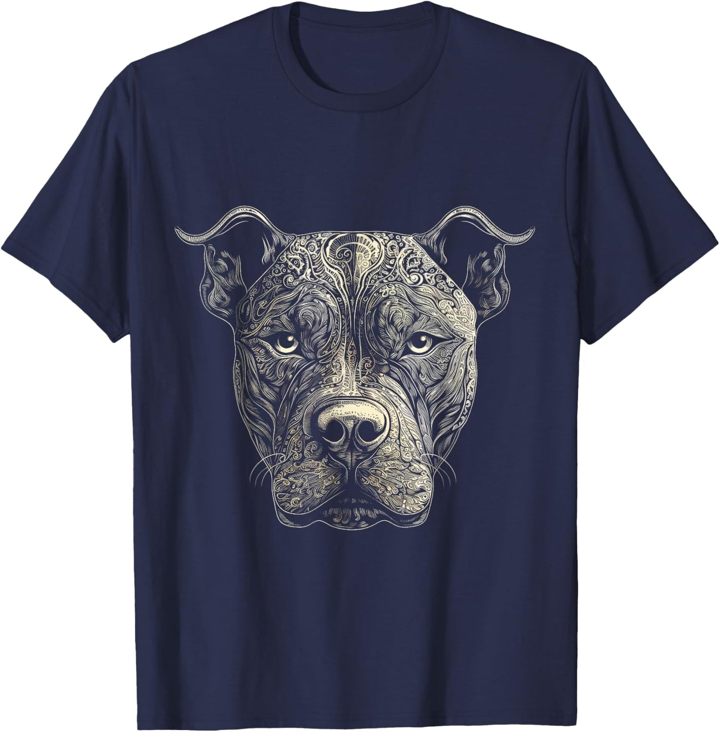 Pit Bull Mom Dog Lover Mandala Artistic Pitbull Owner Women T-Shirt - T-Shirt | Navy