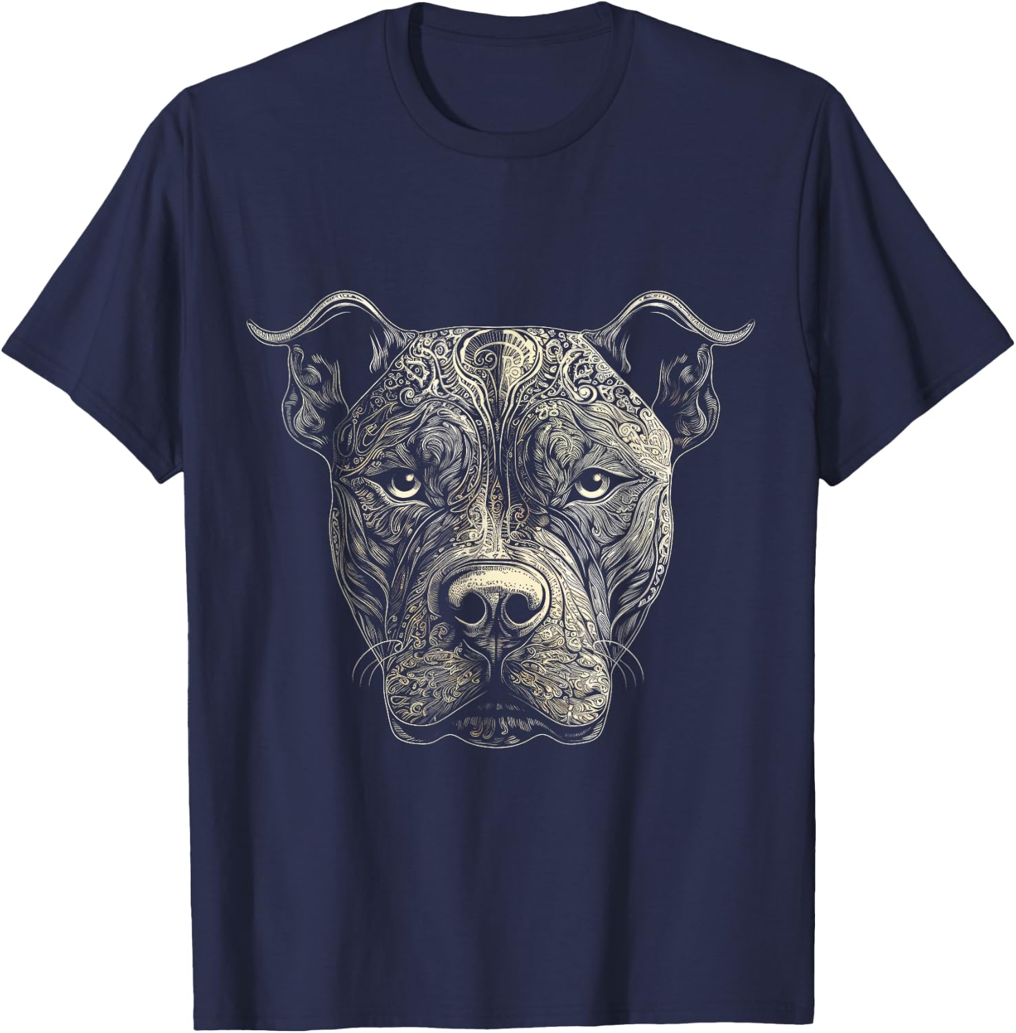 Pit Bull Mom Dog Lover Mandala Artistic Pitbull Owner Women T-Shirt - T-Shirt | Navy