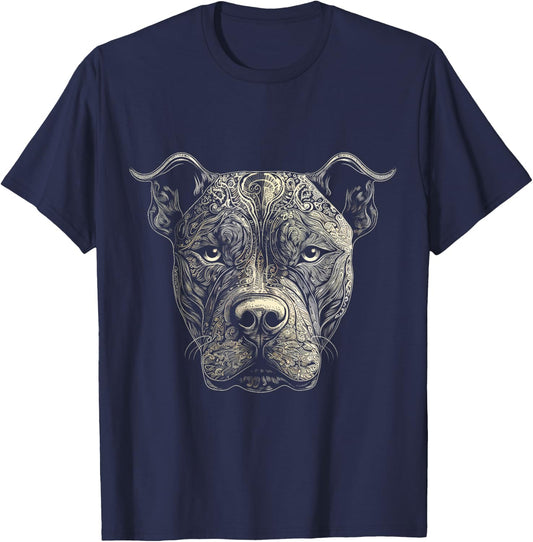 Pit Bull Mom Dog Lover Mandala Artistic Pitbull Owner Women T-Shirt - T-Shirt | Navy