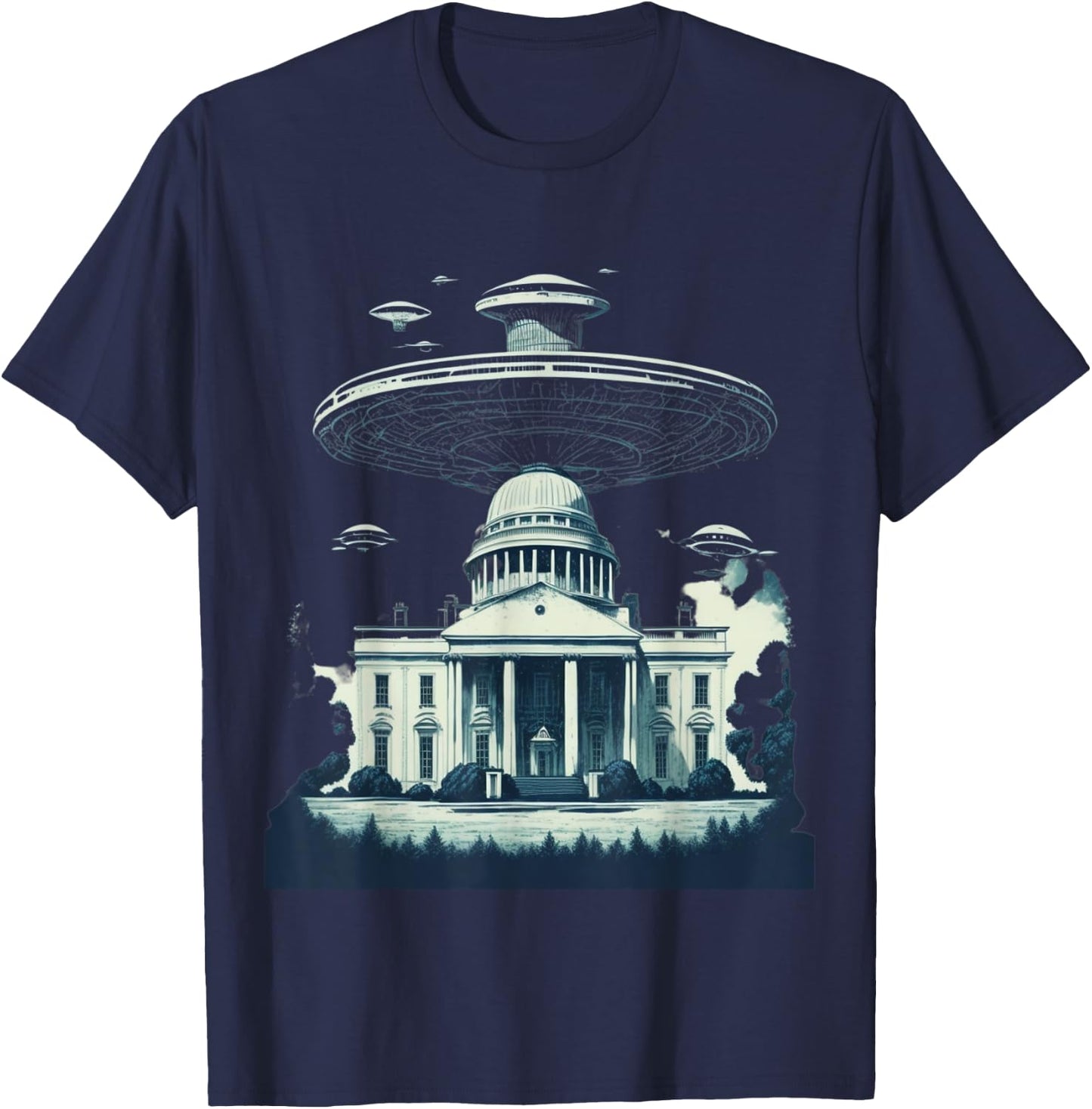 UFO at the White House T-Shirt - T-Shirt | Navy