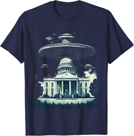 UFO at the White House T-Shirt - T-Shirt | Navy
