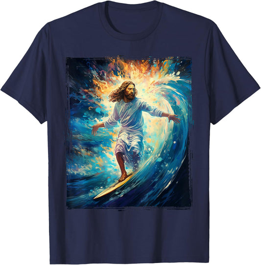 Jesus walking on water Evangelical Christian T-Shirt - T-Shirt | Navy