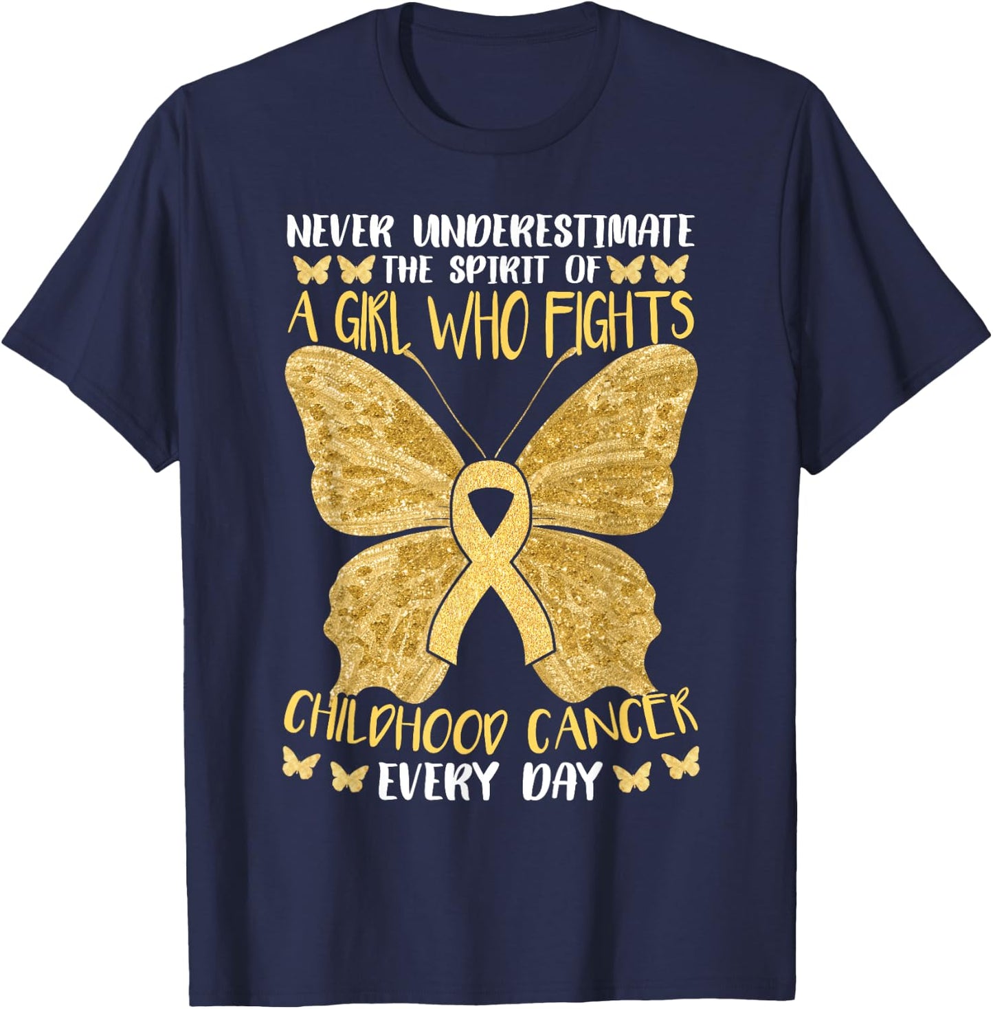 Childhood Cancer Girl T-Shirt - T-Shirt | Navy