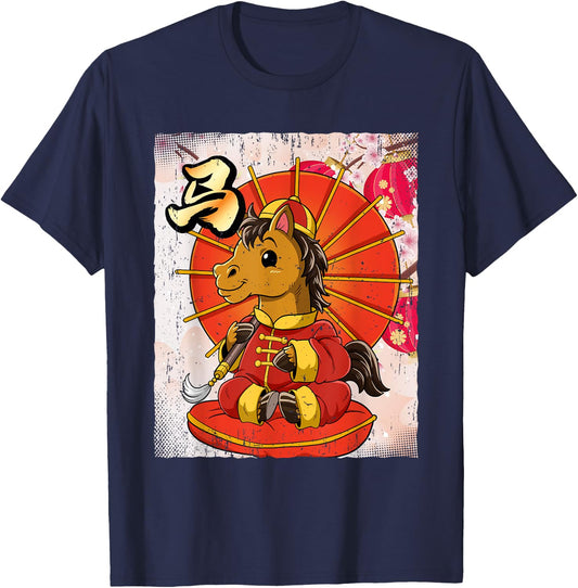 Year Of The Horse Chinese Lunar New Year T-Shirt - T-Shirt | Navy