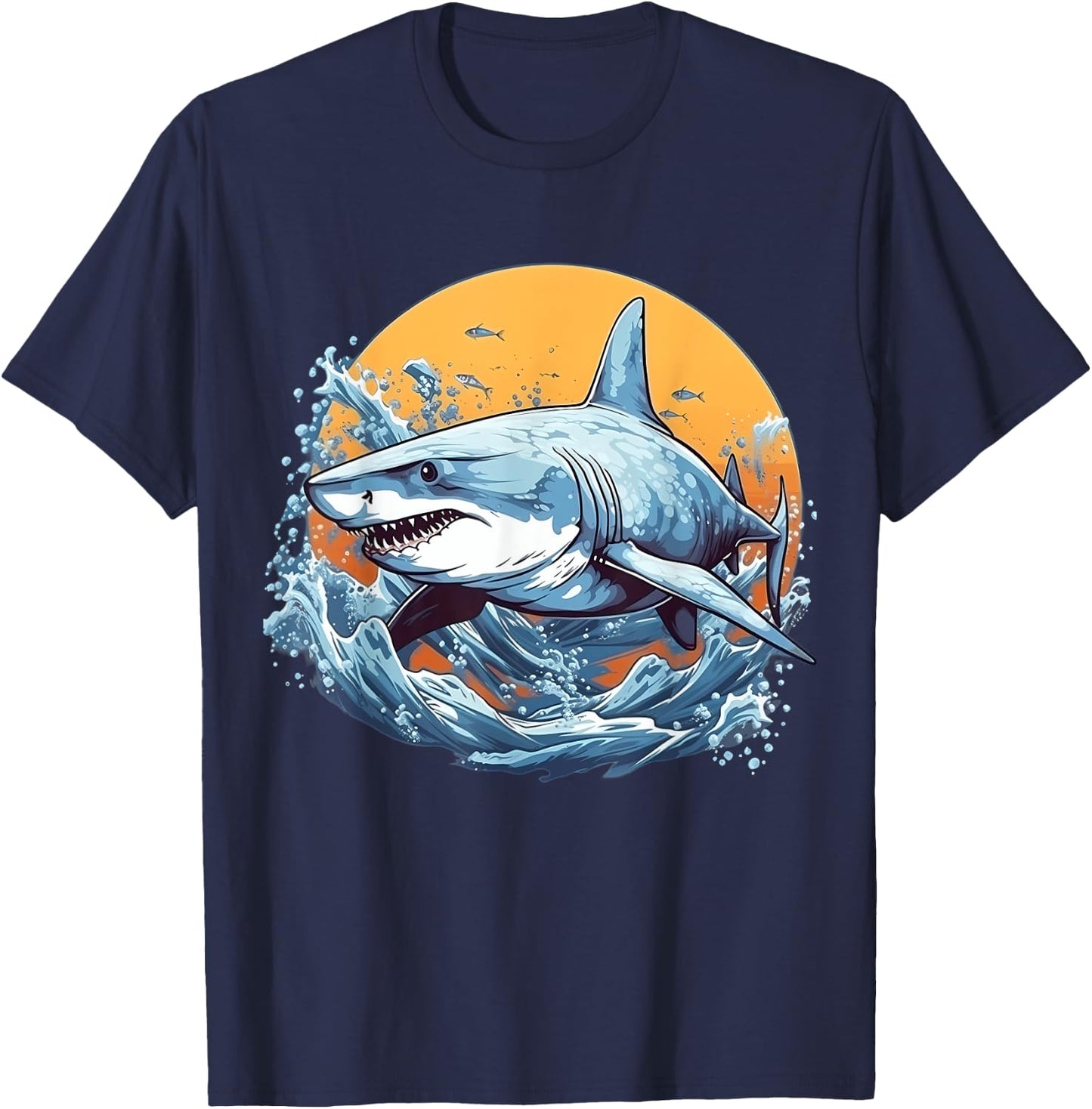 Retro Style Galapagos Shark T-Shirt - T-Shirt | Navy