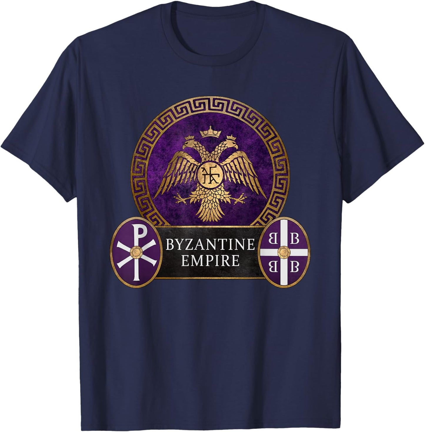 Byzantine Empire Symbol of Constantinople T-Shirt - T-Shirt | Navy