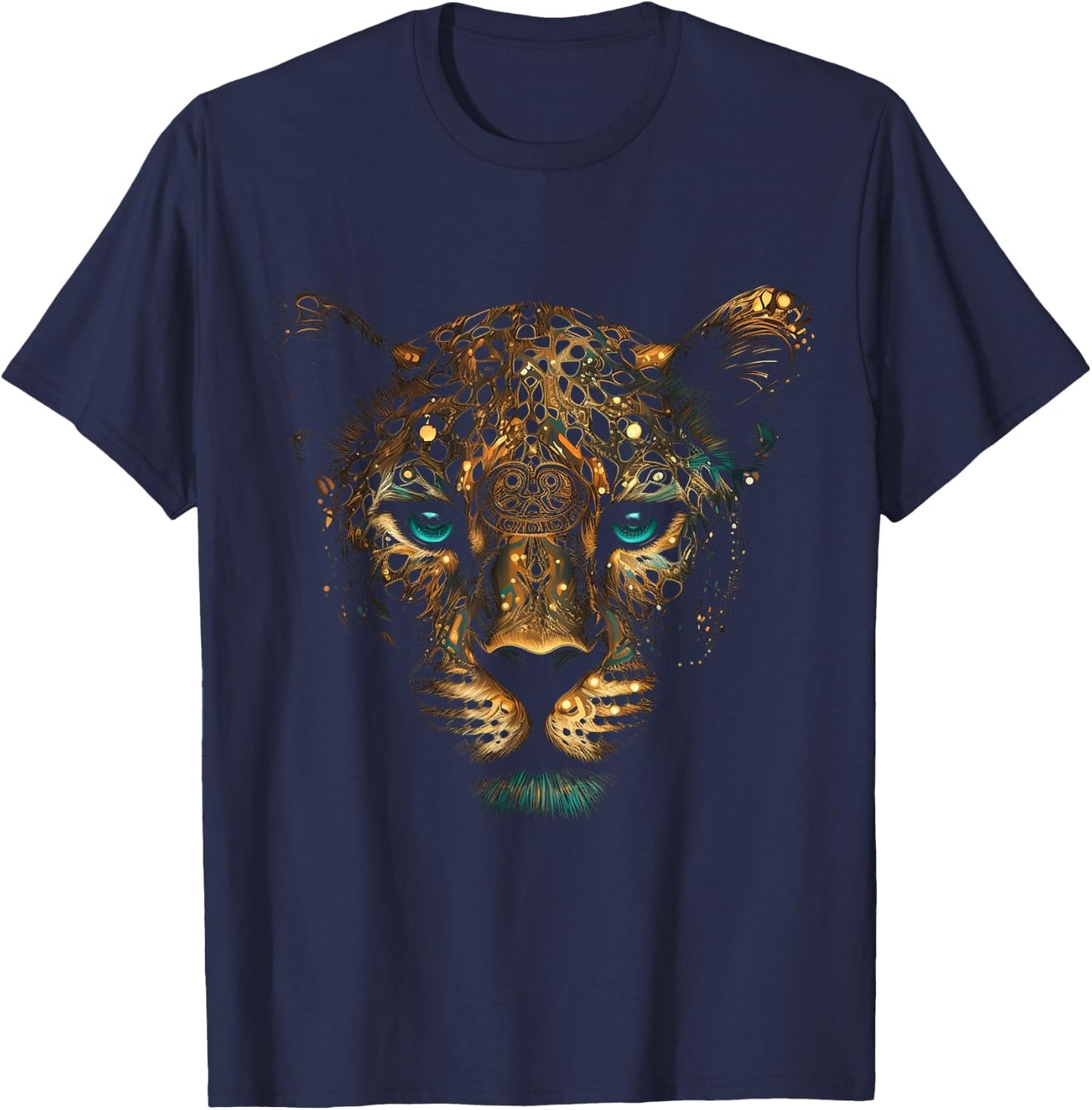 Leopard Artwork Fantasy - Art Animal Leopard T-Shirt - T-Shirt | Navy