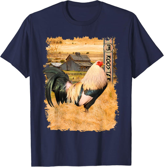 Rooster Enthusiast Cockfighter Game Fowl Cockfighting -Adults Black T-Shirt - T-Shirt | Navy