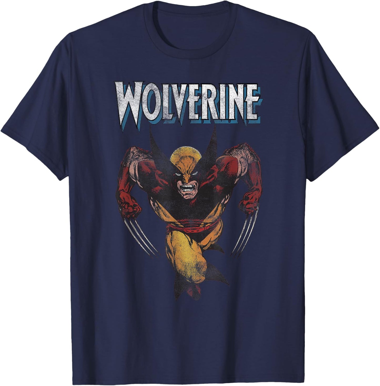 Marvel Wolverine Classic John Byrne Logan Comic Icon T-Shirt - T-Shirt | Navy
