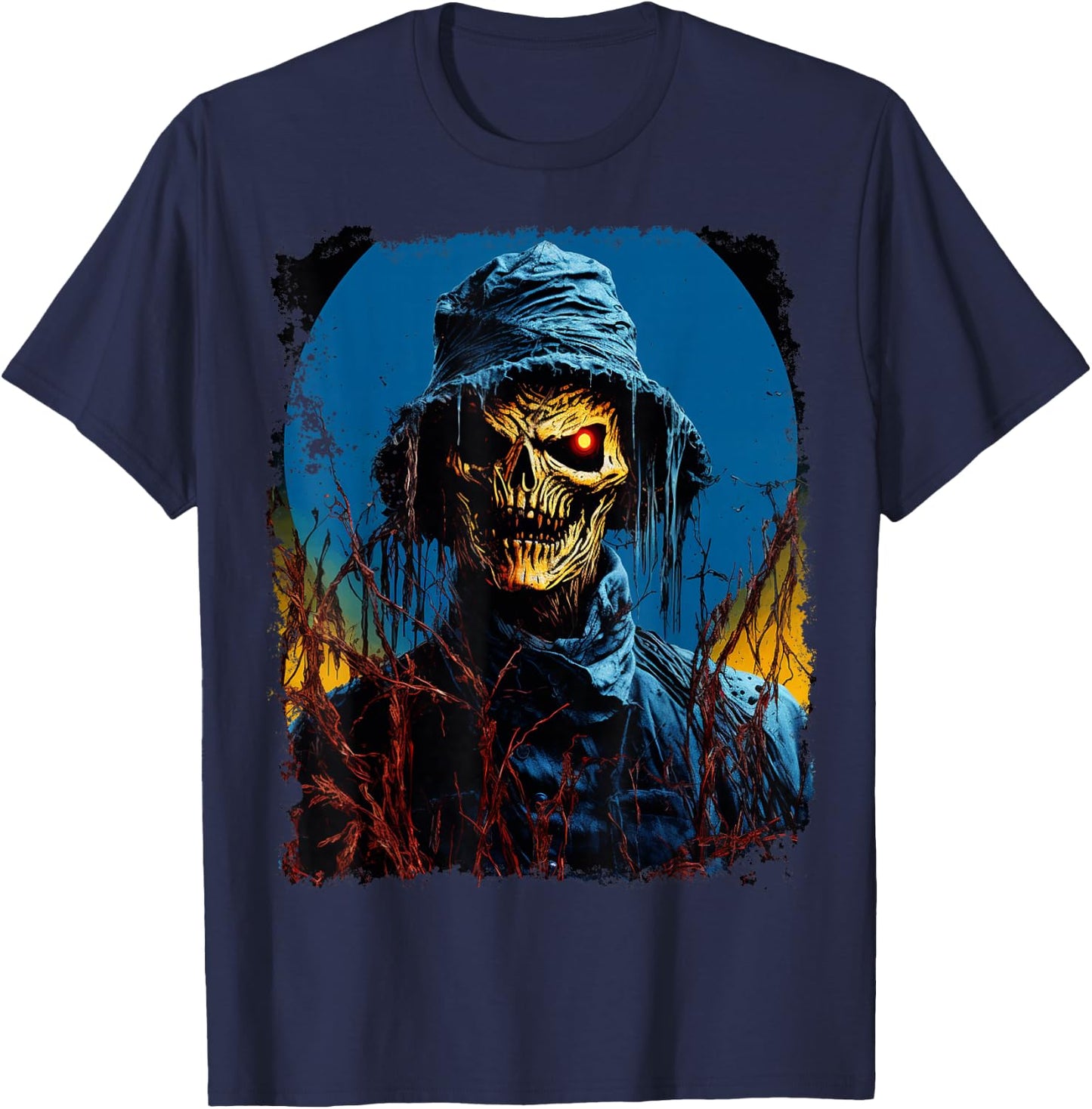 Pop Art Halloween Scarecrow T-Shirt - T-Shirt | Navy
