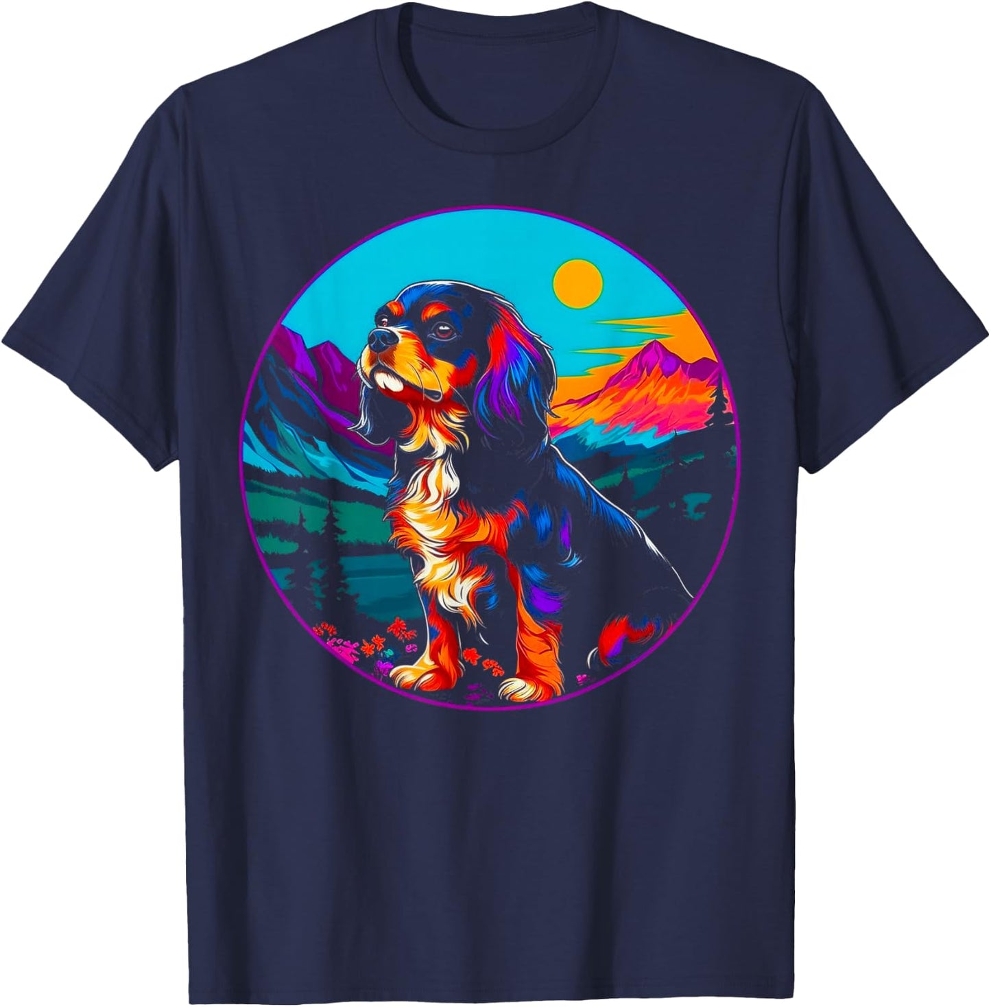 Dog Cavalier King Charles Spaniel Nature Lover T-Shirt - T-Shirt | Navy