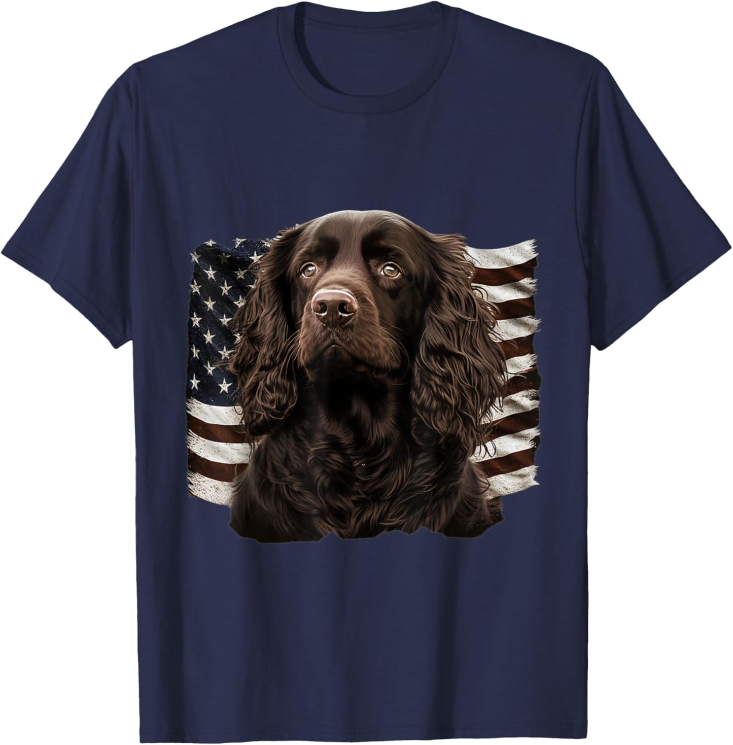 Boykin Spaniel 4th of July - Boykin Spaniel USA T-Shirt - T-Shirt | Navy