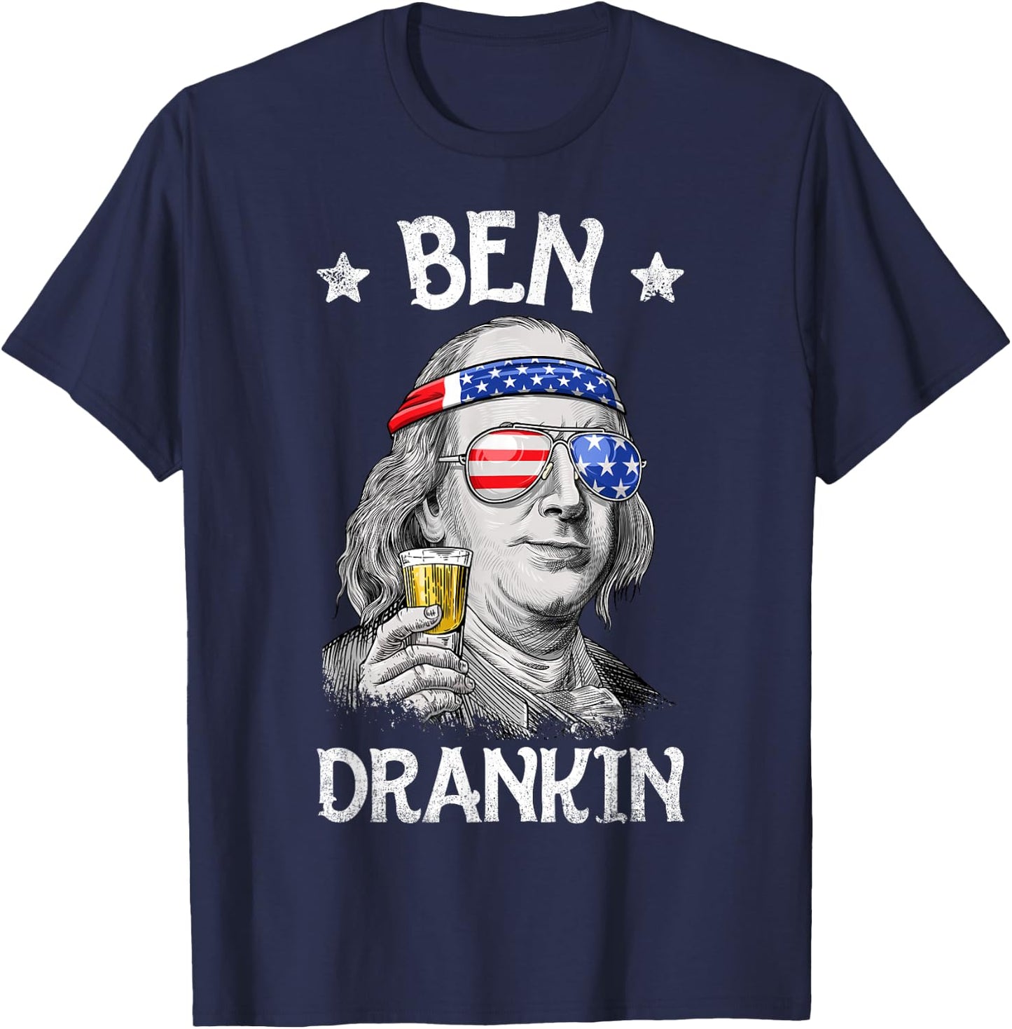 Ben Drankin 4th July Benjamin Franklin Men American T-Shirt - T-Shirt | Navy