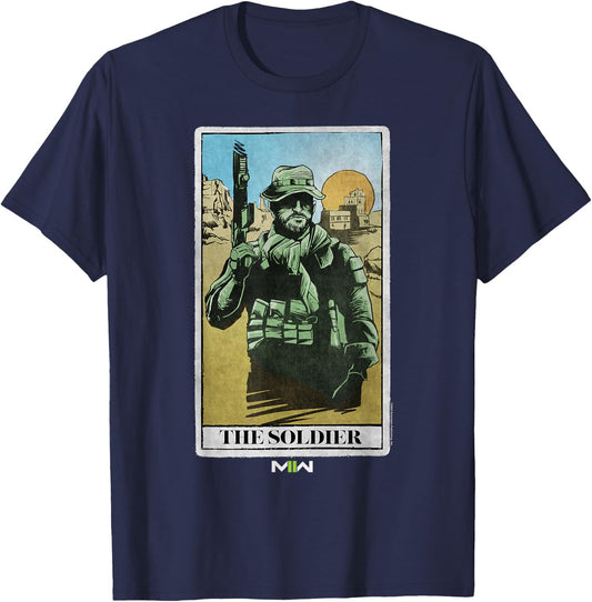 Call of Duty: Modern Warfare 2 The Soldier Desert Card T-Shirt - T-Shirt | Navy