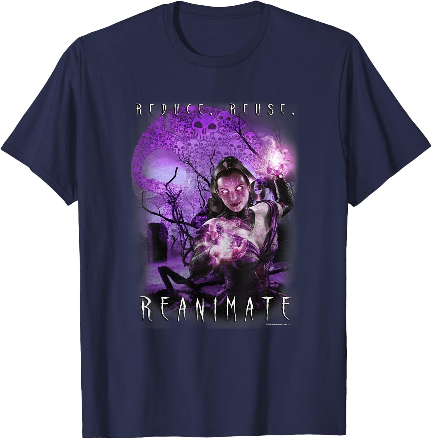Magic: The Gathering Reduce Reuse Reanimate Liliana Vess T-Shirt - T-Shirt | Navy