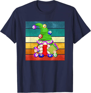 Vintage Grandma Bingo Gnome Graphic Bingo Night T-Shirt - T-Shirt | Navy