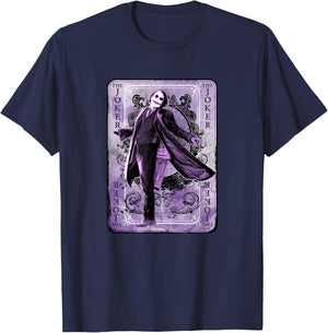 The Dark Knight The Joker Supervillain Playing Card Poster T-Shirt - T-Shirt | Navy