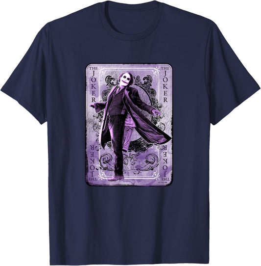 The Dark Knight The Joker Supervillain Playing Card Poster T-Shirt - T-Shirt | Navy