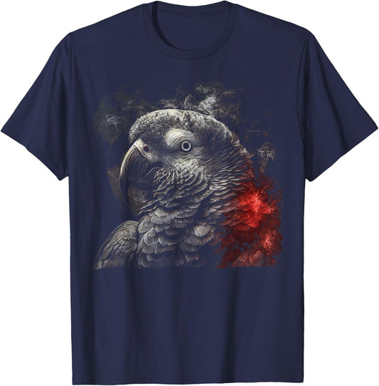 Beautiful African Grey Parrot T-Shirt - T-Shirt | Navy