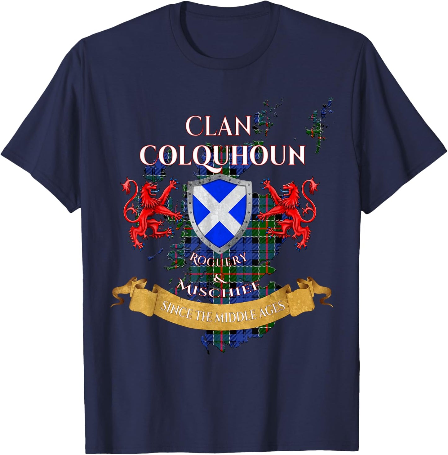 Colquhoun Scottish Family Clan Middle Ages Mischief T-Shirt - T-Shirt | Navy