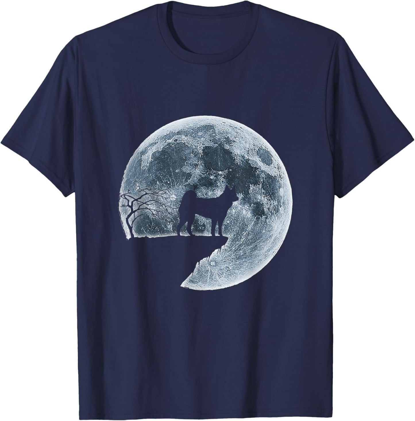 Kai Ken Halloween Costume Moon Silhouette T-Shirt - T-Shirt | Navy