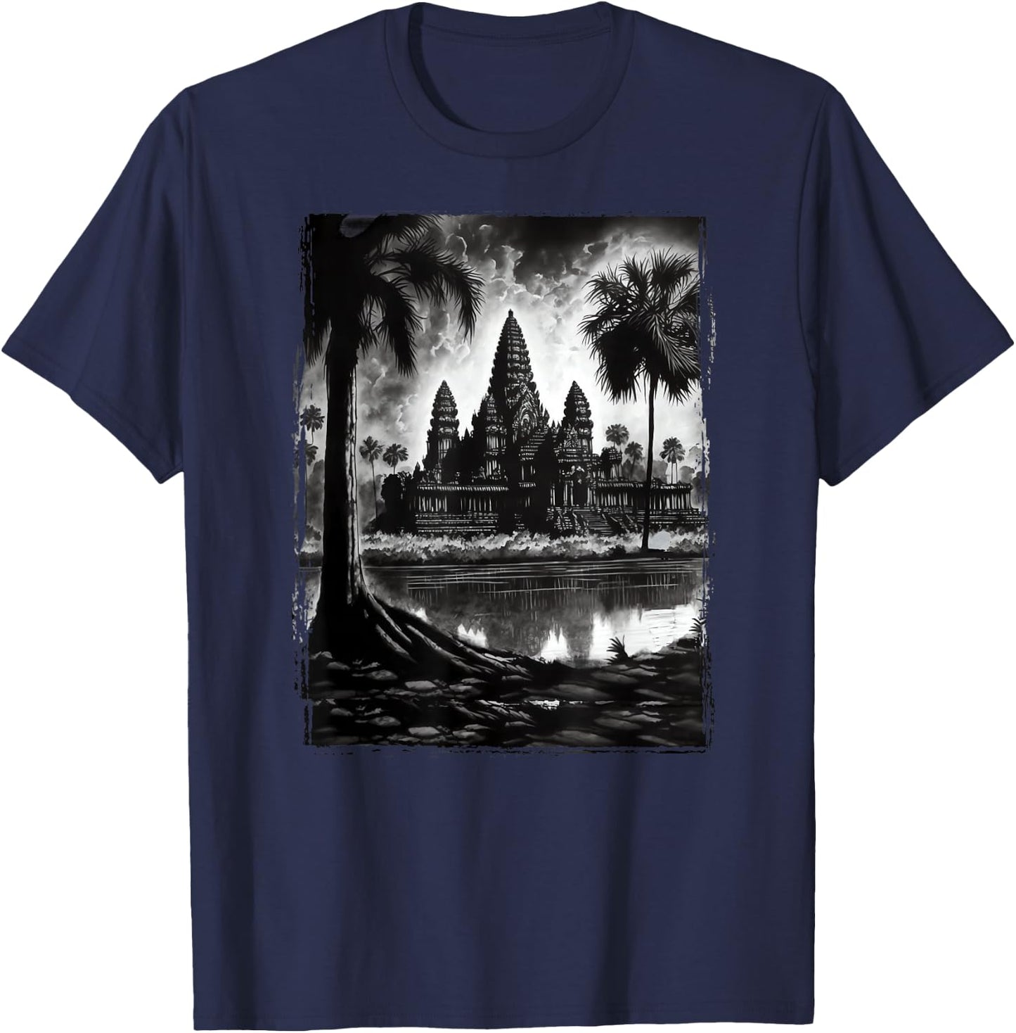 Vintage Cambodia - Angkor Wat SIEM Reap T-Shirt - T-Shirt | Navy