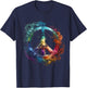 Peace sign of freedom hippie flower child space science T-Shirt - T-Shirt | Navy