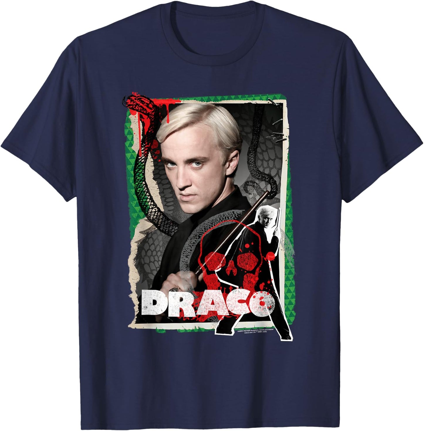Harry Potter Draco Malfoy Photo Collage T-Shirt - T-Shirt | Navy