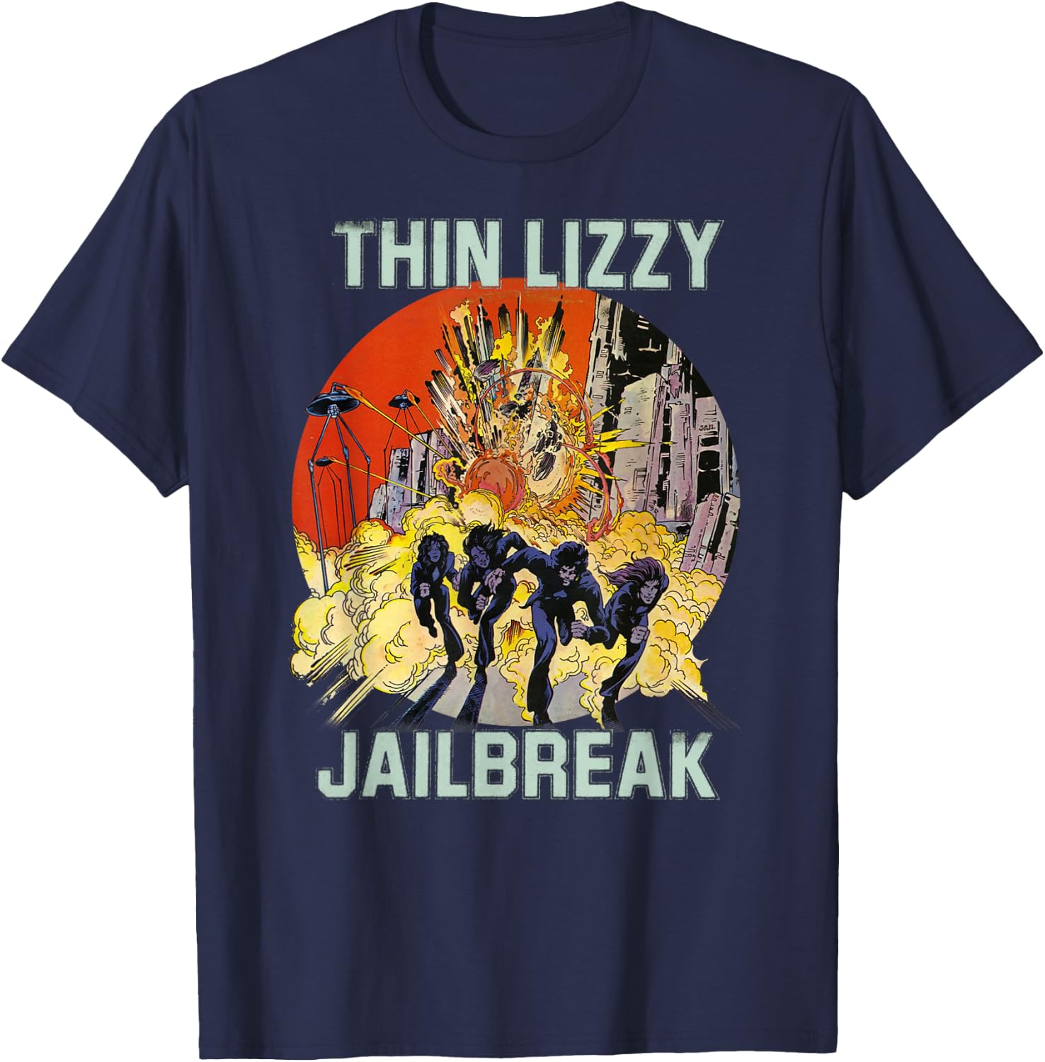 Thin Lizzy – Jail Break On Colors T-Shirt - T-Shirt | Navy