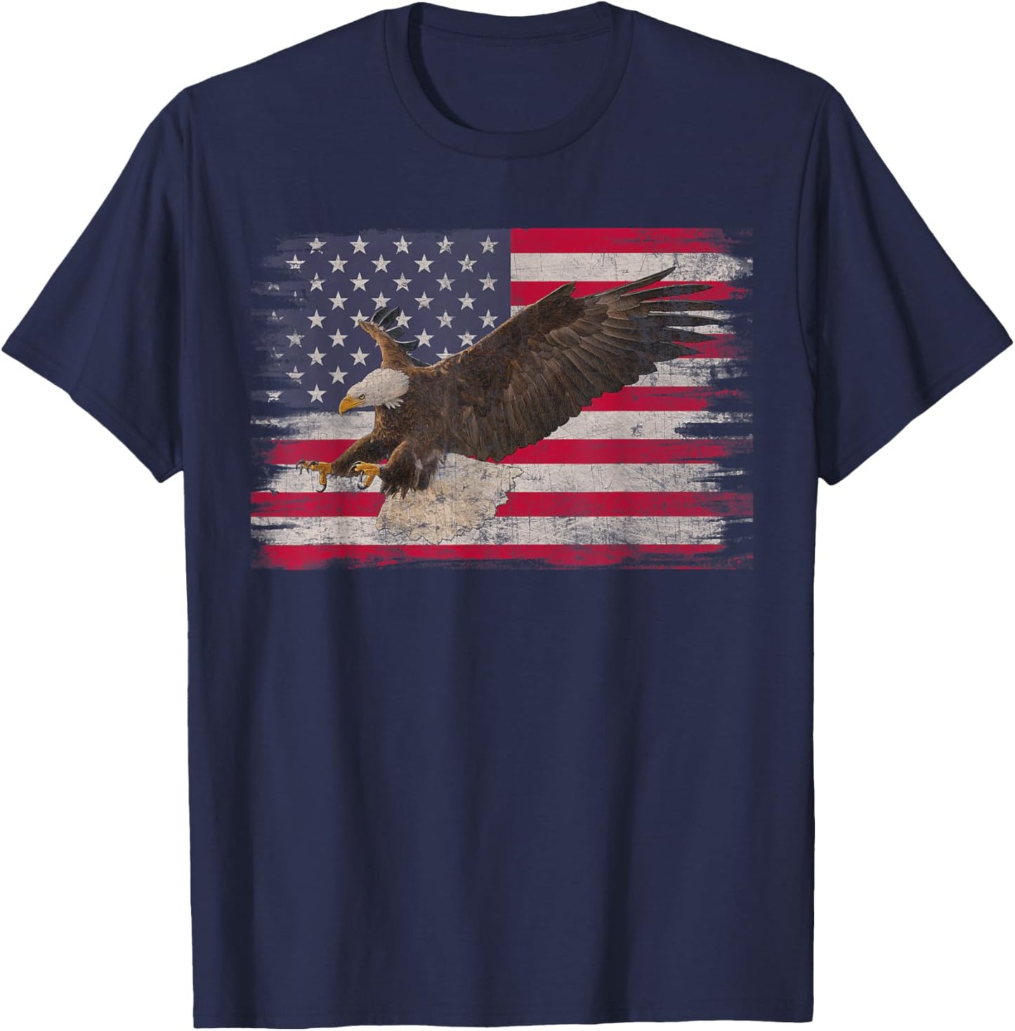 American Bald Eagle 4th Of July US Flag Patriotic Boys Men T-Shirt - T-Shirt | Navy