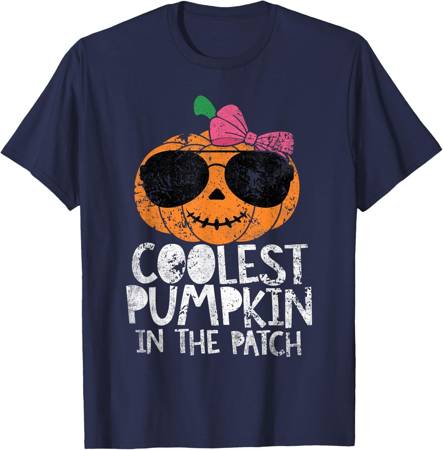 Kids Coolest Pumpkin In The Patch Halloween For Girls Teens T-Shirt - T-Shirt | Navy