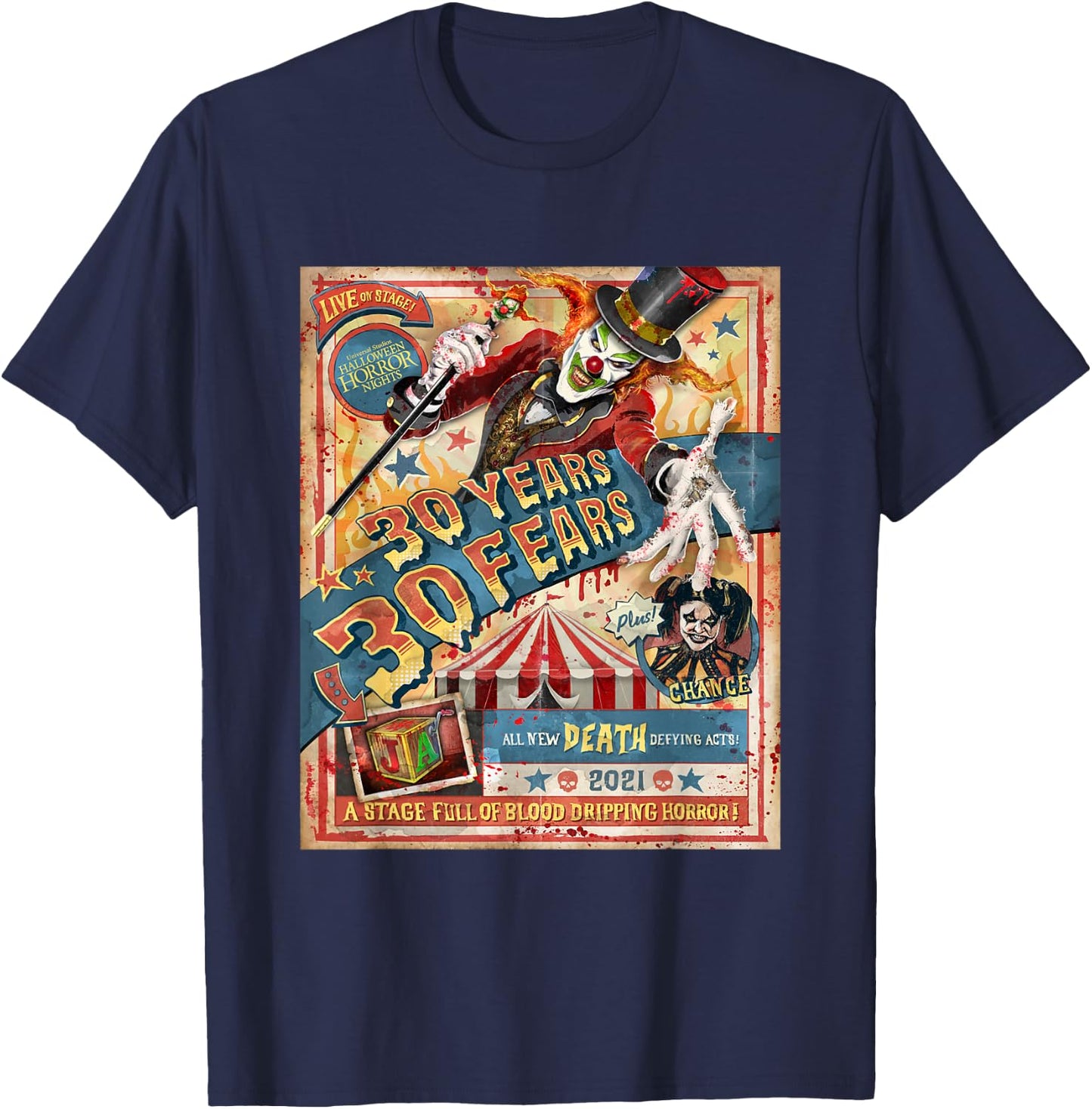 Halloween Horror Nights HHN Jack the Clown T-Shirt - T-Shirt | Navy