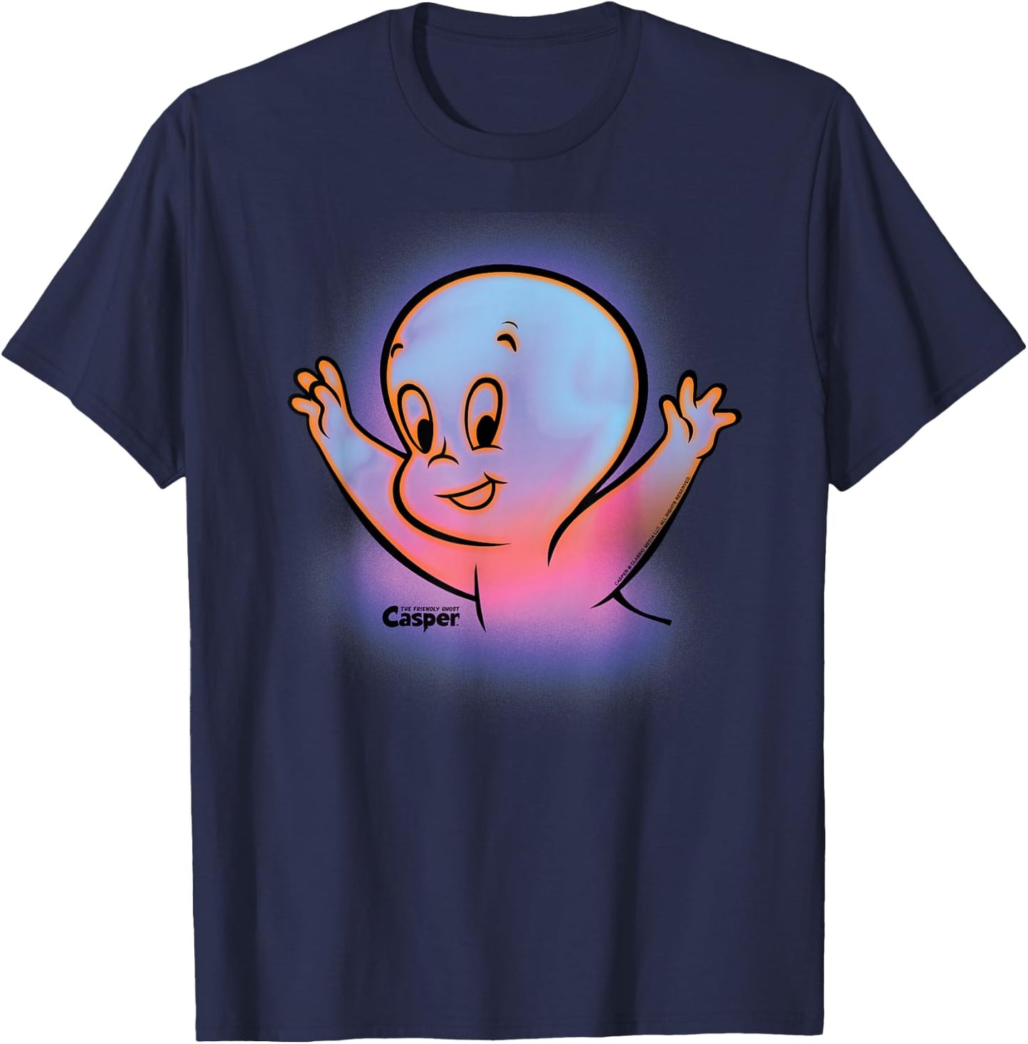 Casper the Friendly Ghost Halloween Retro Glow T-Shirt - T-Shirt | Navy