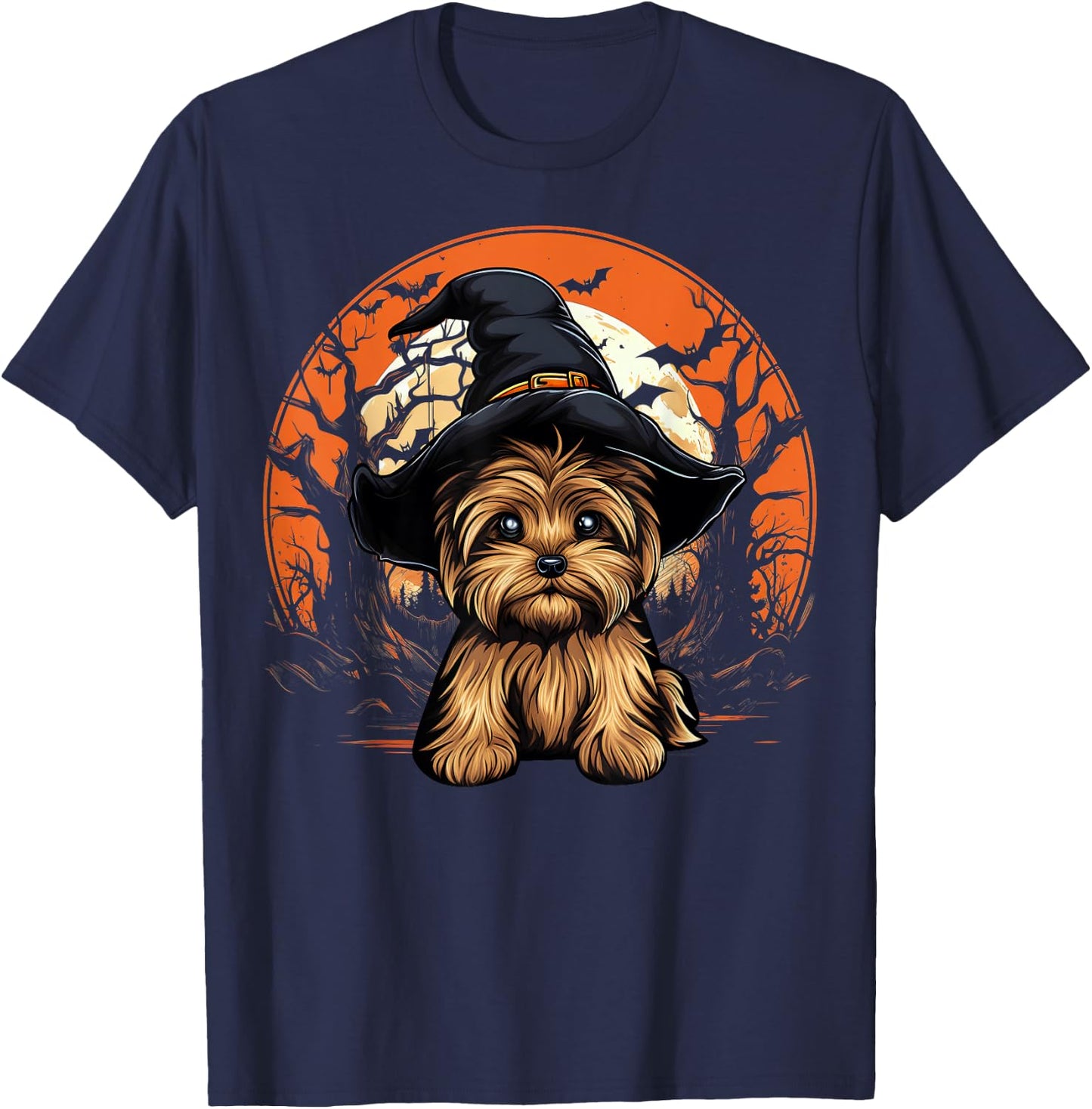 Yorkshire Terrier Dog Lover Halloween Spooky Ghost Costume T-Shirt - T-Shirt | Navy