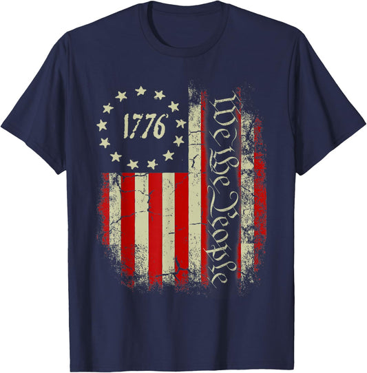 USA US Flag Patriotic 4th of July America T-Shirt - T-Shirt | Navy