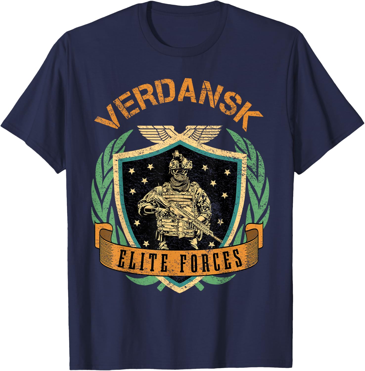 Verdansk Elite Forces, Gulag Gaming Shirt, Warzone T-Shirt - T-Shirt | Navy