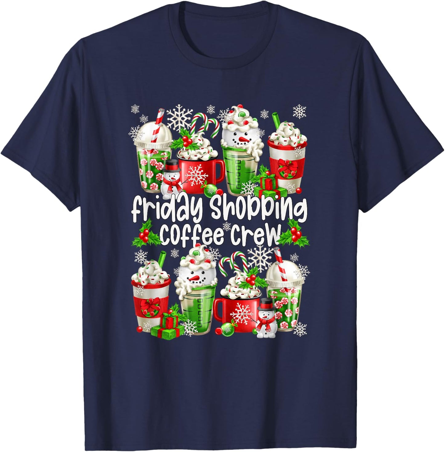 Friday Shopping Crew Black Shopping Family Group Xmas Coffee T-Shirt - T-Shirt | Navy