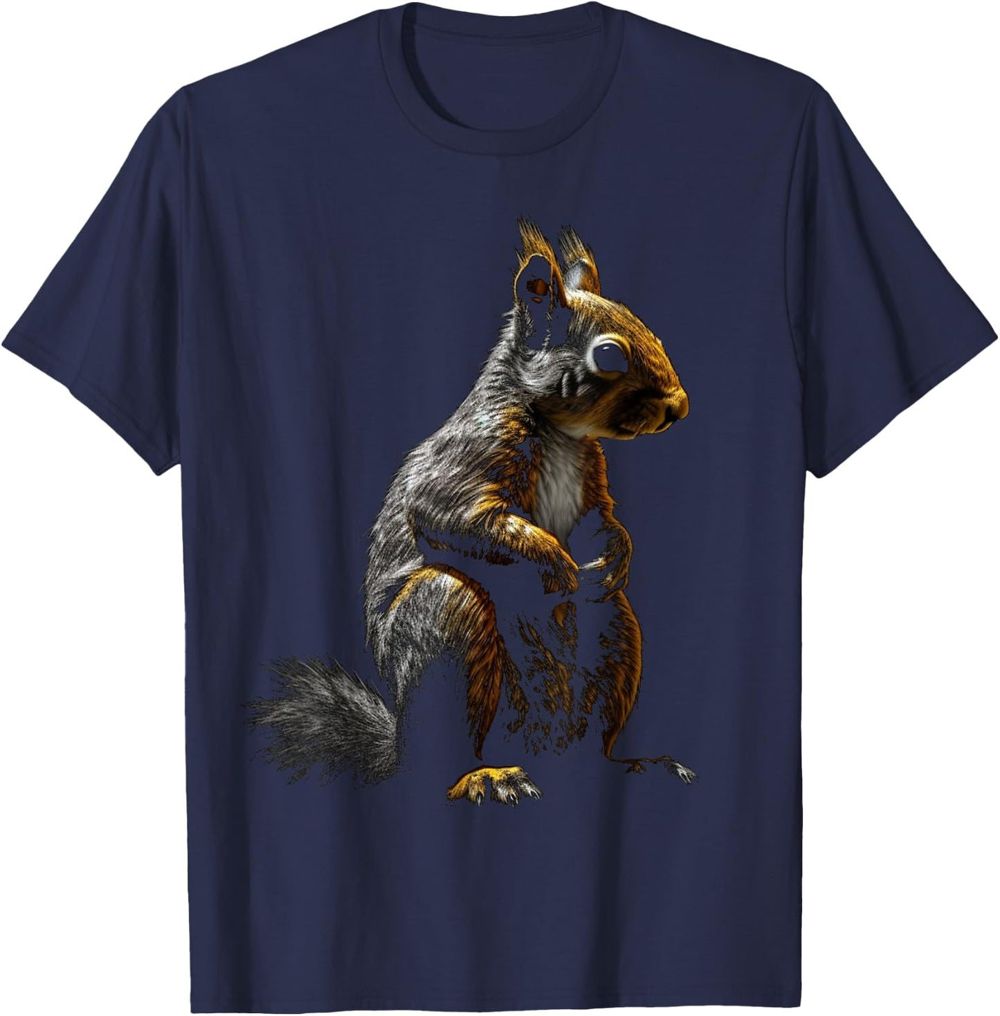 Squirrel Wild Animals Forest Art Animal Squirrel T-Shirt - T-Shirt | Navy