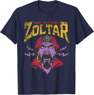 Zoltar Make Your Wish Fortune Teller Card Fairground Amuseme T-Shirt - T-Shirt | Navy