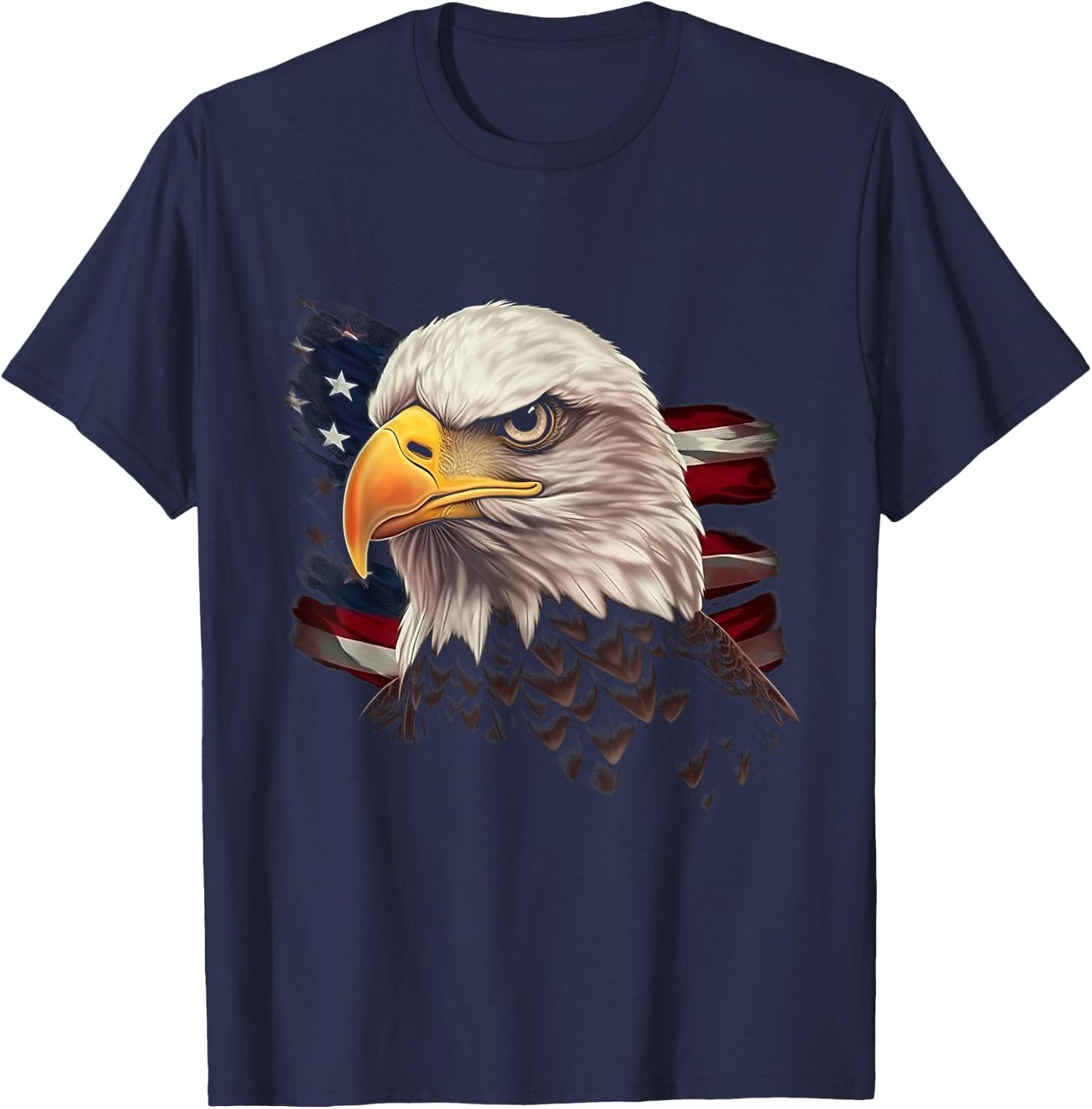American Bald Eagle American Flag USA Bald Eagle T-Shirt - T-Shirt | Navy