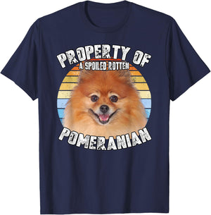 Pomeranian Property Of Retro T-Shirt - T-Shirt | Navy