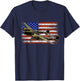 P-38 Lightning WWII Airplane Vintage Flag T-Shirt - T-Shirt | Navy